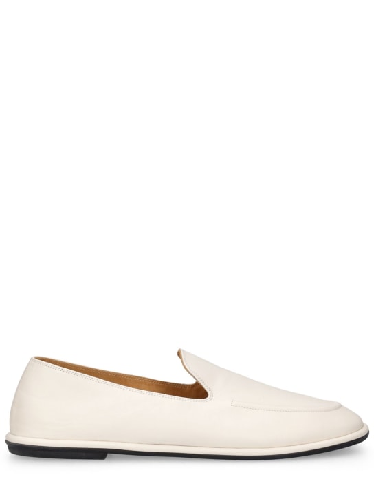 The Row: Canal leather loafers - Ivory - women_0 | Luisa Via Roma