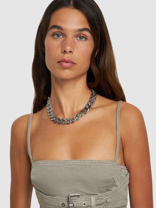 Marc Jacobs: Monogram chain link necklace - Silber - women_1 | Luisa Via Roma