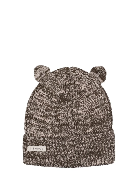 Liewood: Organic cotton knit hat w/ ears - Verde/Gris - kids-boys_0 | Luisa Via Roma