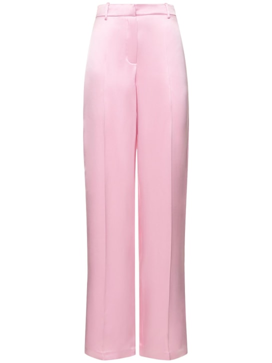 Magda Butrym: Silk satin mid rise straight pants - Pink - women_0 | Luisa Via Roma