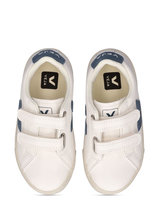 Veja: Sneakers Esplar in pelle senza cromo - Bianco/Blu - kids-girls_1 | Luisa Via Roma