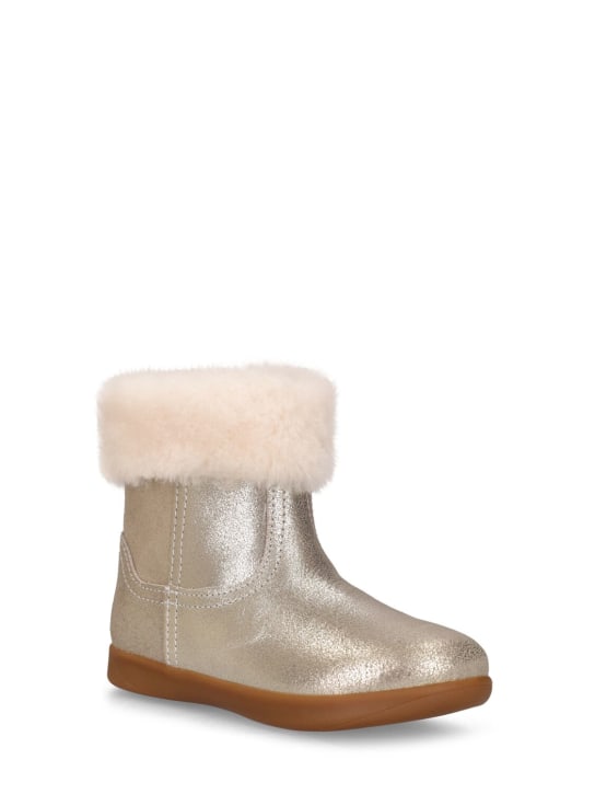 Ugg: Jorie II Metallic shearling boots - Gold - kids-girls_1 | Luisa Via Roma