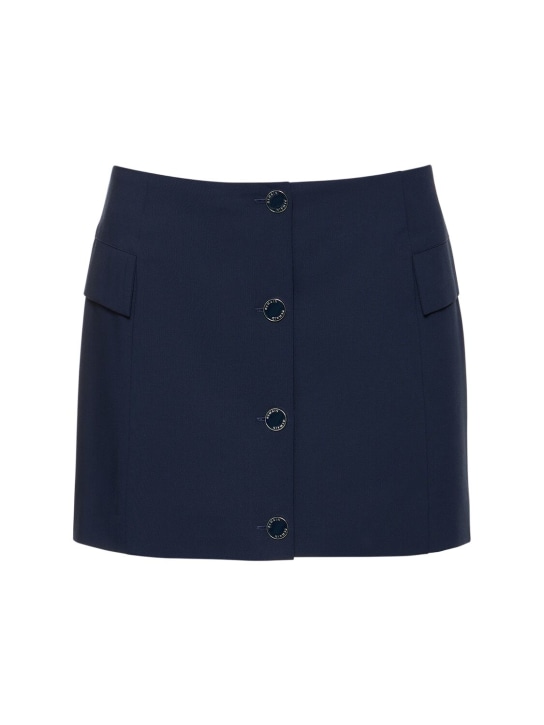 Remain: Buttoned viscose blend mini skirt - Blue - women_0 | Luisa Via Roma