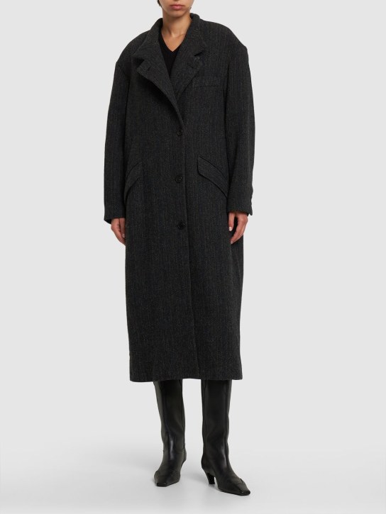 Marant Etoile: Langer Mantel aus Wolle „Sabine“ - Schwarz - women_1 | Luisa Via Roma