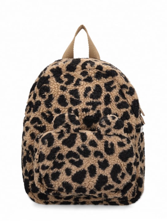 Liewood: Leopard teddy backpack - Brown/Black - kids-girls_0 | Luisa Via Roma