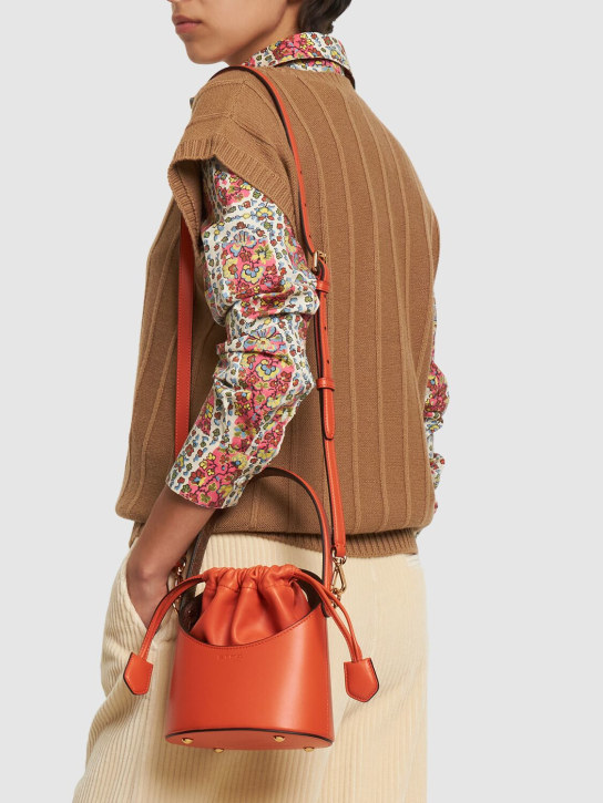 Etro: Small Saturno leather top handle bag - Arancio - women_1 | Luisa Via Roma