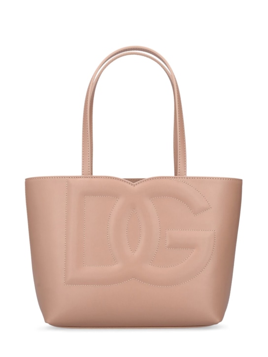 Dolce&Gabbana: Logo small leather tote bag - women_0 | Luisa Via Roma