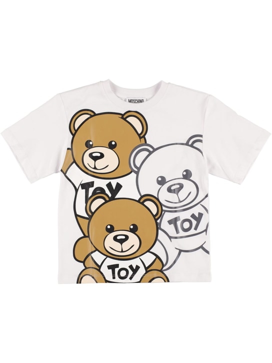 Moschino: Printed cotton jersey t-shirt - kids-boys_0 | Luisa Via Roma