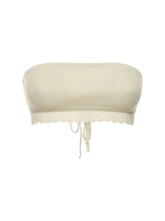 Guest In Residence: LVR Exclusive cashmere bandeau top - Pebble/White - women_0 | Luisa Via Roma