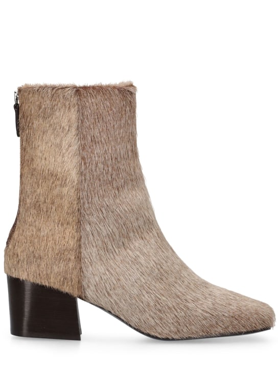 Lemaire: 55mm Leather ankle boots - Beige - women_0 | Luisa Via Roma