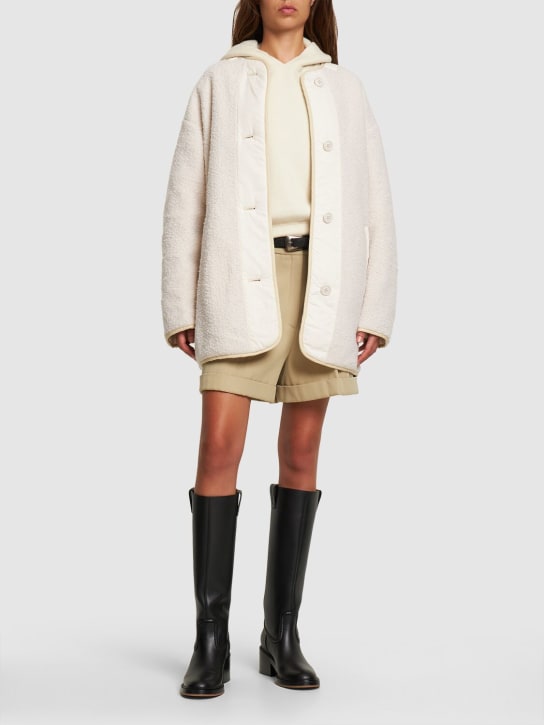 Marant Etoile: Himemma faux fur tech coat - Ecru - women_1 | Luisa Via Roma