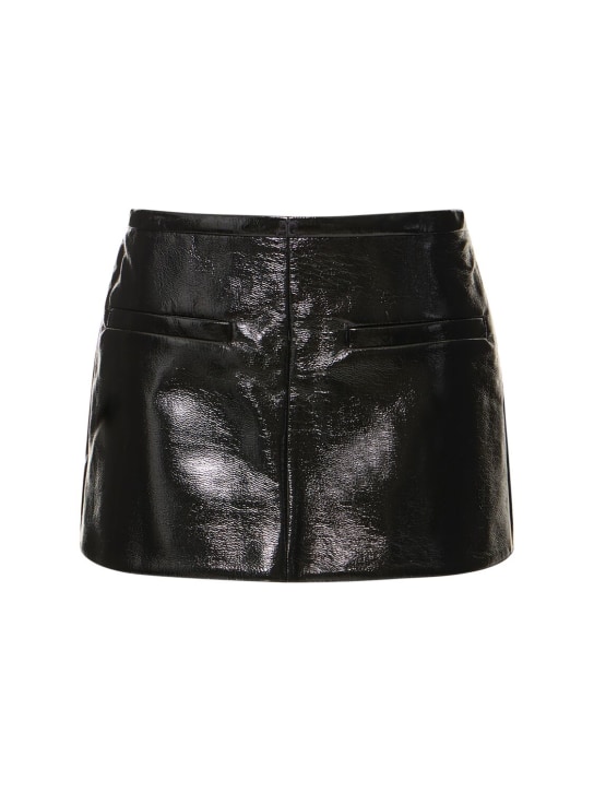 Courreges: Heritage vinyl A-Line mini skirt - Black - women_0 | Luisa Via Roma