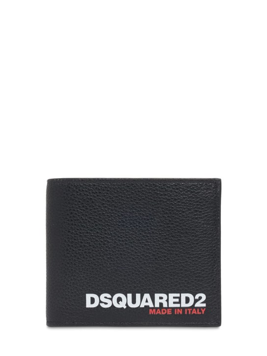 Dsquared2: Kartenhülle aus Leder mit Logo „Bob“ - Schwarz - men_0 | Luisa Via Roma