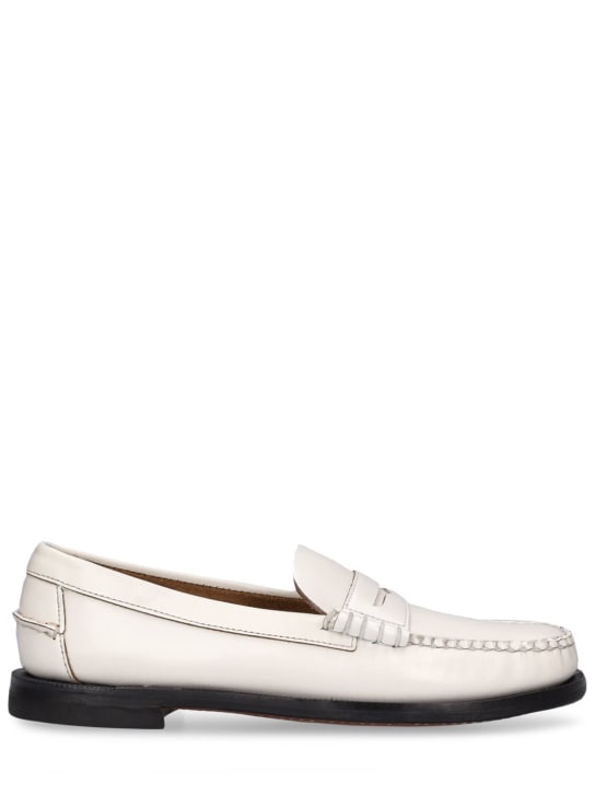Sebago: Classic Dan smooth leather loafers - White - women_0 | Luisa Via Roma