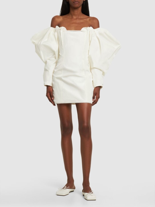 Jacquemus: La Robe Taffetas crepe mini dress - White - women_1 | Luisa Via Roma