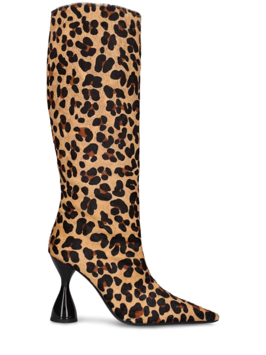 Simon Miller: 75mm Verner leather tall boots - Leopard - women_0 | Luisa Via Roma