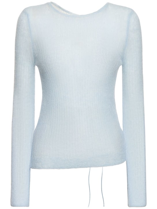 Cecilie Bahnsen: Ussi Venus mohair blend sweater - Azul Cielo - women_0 | Luisa Via Roma