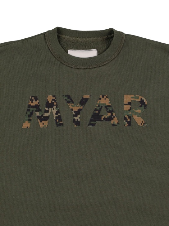 Myar: Cotton sweatshirt w/ logo - Military Green - kids-boys_1 | Luisa Via Roma