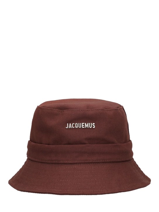 Jacquemus: Le Bob Gadjo cotton canvas bucket hat - Brown - men_0 | Luisa Via Roma