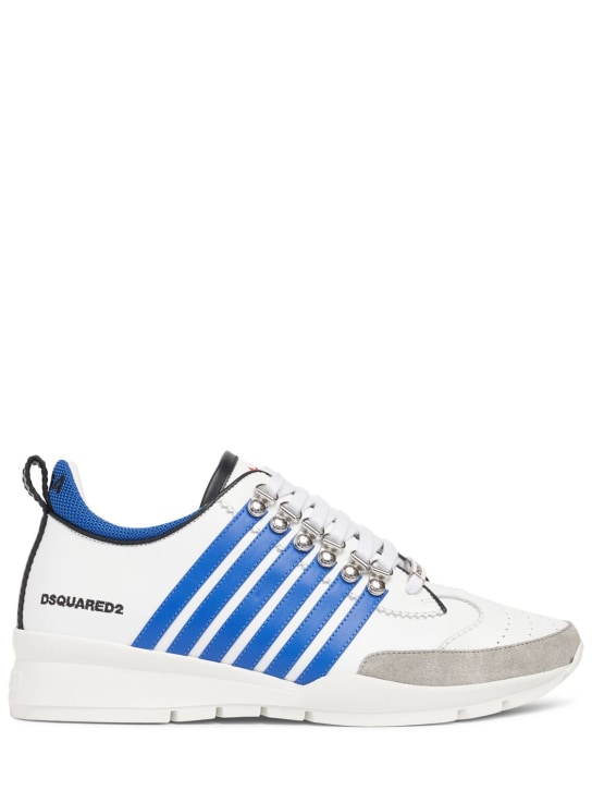 Dsquared2: Sneakers aus Leder mit Logo - Weiß/Blau - men_0 | Luisa Via Roma