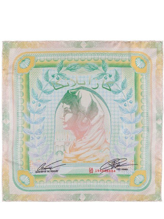 Casablanca: La Monnaie medium silk twill scarf - Green - men_0 | Luisa Via Roma