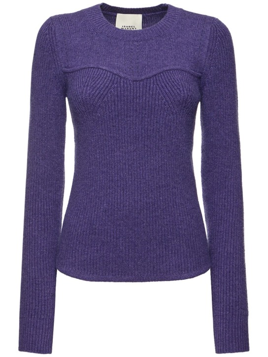 Isabel Marant: Brumea ribbed wool blend top - Purple - women_0 | Luisa Via Roma