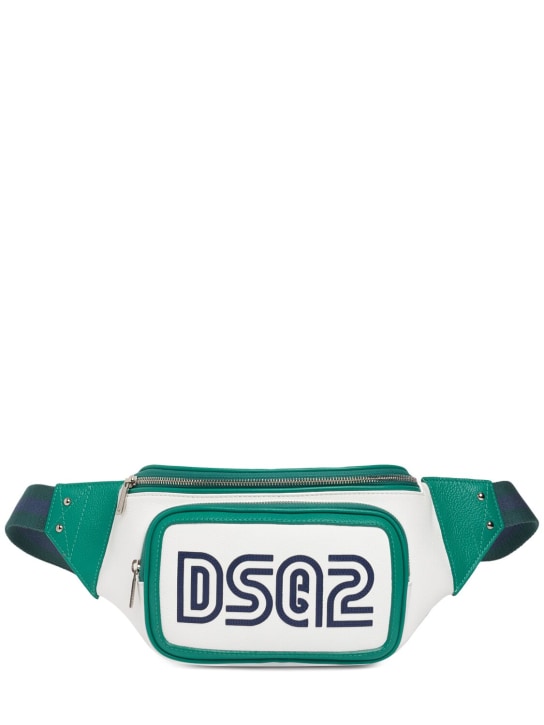 Dsquared2: Spieker logo belt bag - White/Green - men_0 | Luisa Via Roma