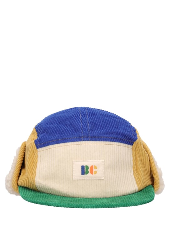 Bobo Choses: Color block corduroy aviator hat - Multicolor - kids-girls_0 | Luisa Via Roma