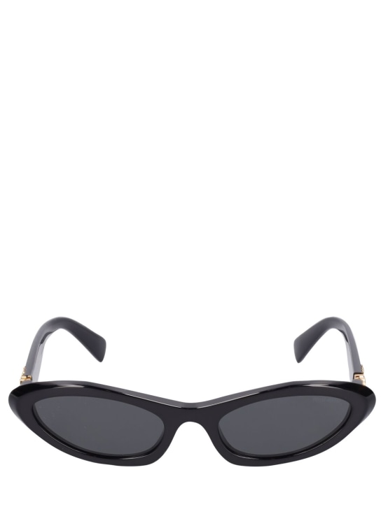 Miu Miu: Cat-eye acetate sunglasses - Black/Grey - women_0 | Luisa Via Roma