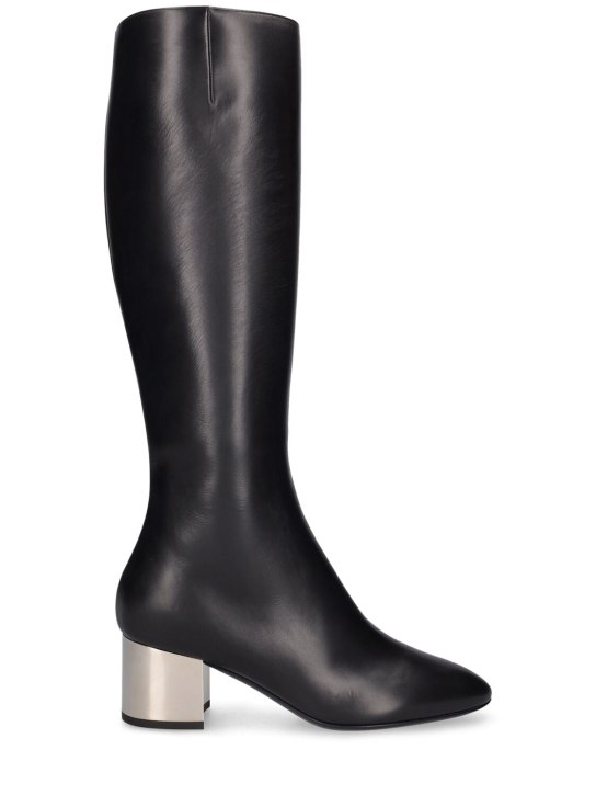 Michael Kors Collection: 55mm Stiefel aus glänzendem Leder „Ali Runway“ - Schwarz - women_0 | Luisa Via Roma