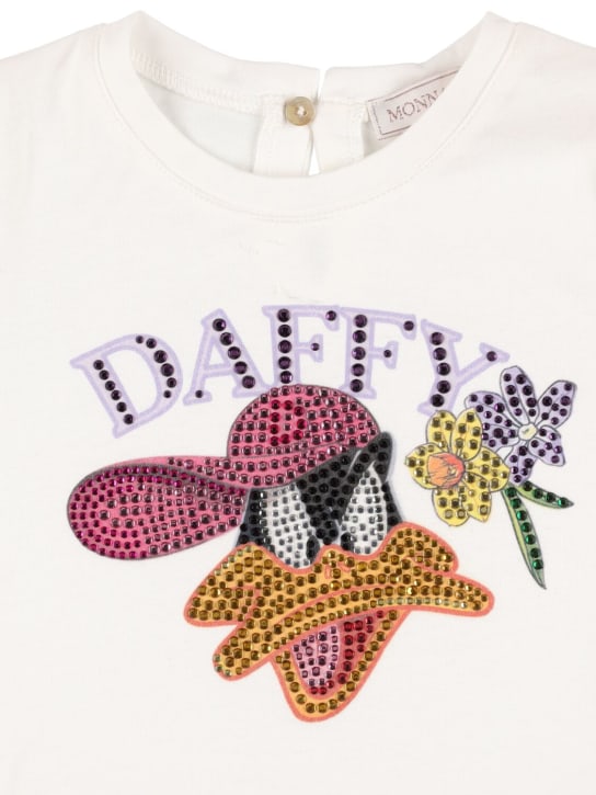 Monnalisa: Duffy Duck cotton jersey t-shirt - White - kids-girls_1 | Luisa Via Roma