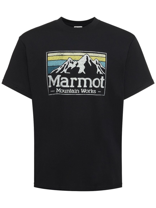 Marmot: Gradient print cotton t-shirt - Black - men_0 | Luisa Via Roma