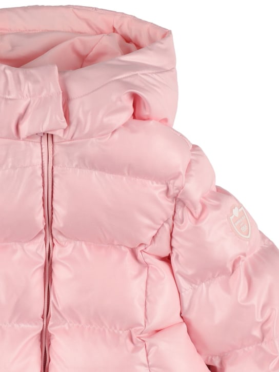 Monnalisa: Hooded nylon puffer coat - Pink - kids-girls_1 | Luisa Via Roma