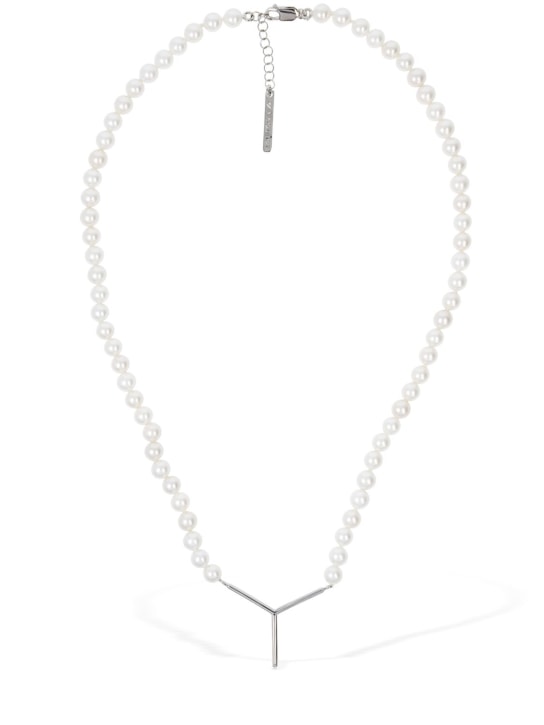Y/PROJECT: Collar mini Y perlas sintéticas - Plata/Blanco - women_0 | Luisa Via Roma
