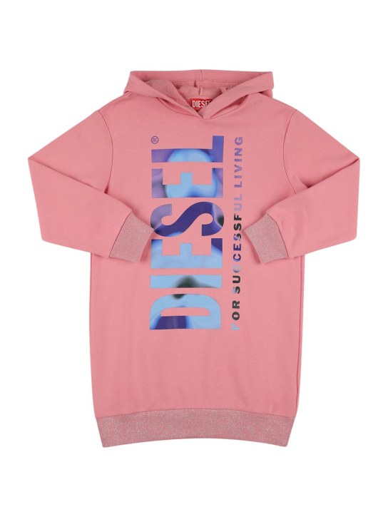 Diesel Kids: Hooded cotton sweat dress - Pink - kids-girls_0 | Luisa Via Roma