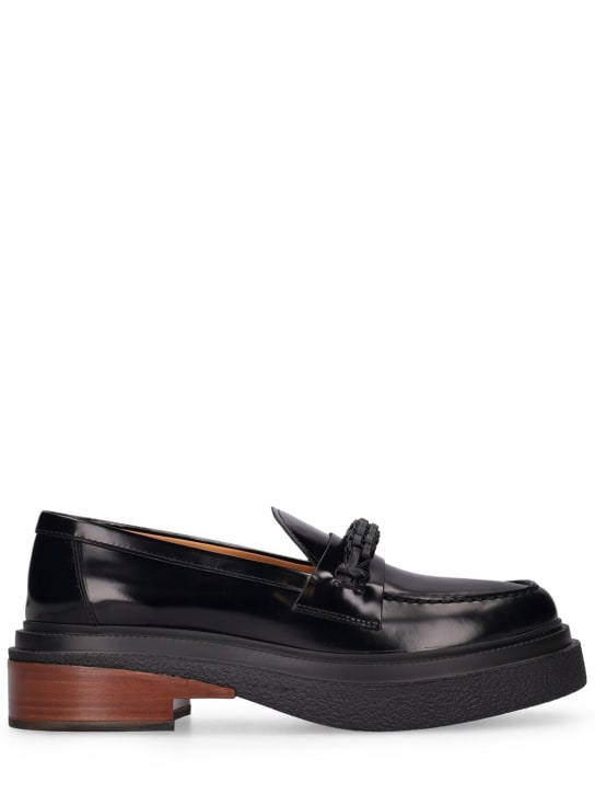 Tod's: 40mm Leather loafers - Black - women_0 | Luisa Via Roma
