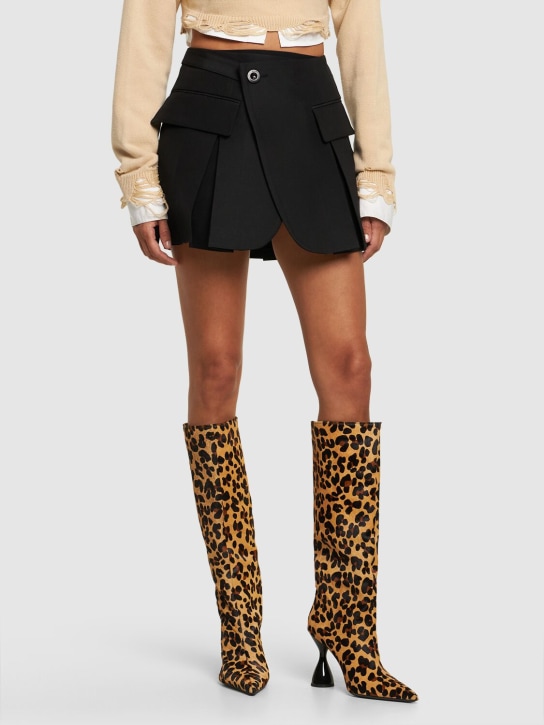 Simon Miller: 75mm Verner leather tall boots - Leopard - women_1 | Luisa Via Roma