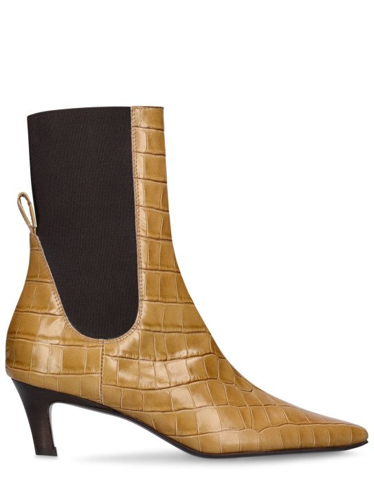 Toteme: 50mm The Mid-Heel leather boots - women_0 | Luisa Via Roma