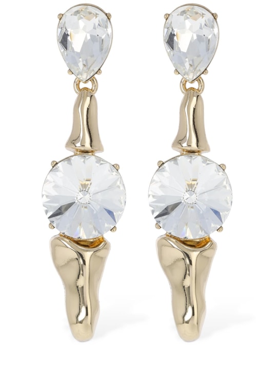 Area: Bone drop clip-on earrings - Gold/Crystal - women_0 | Luisa Via Roma