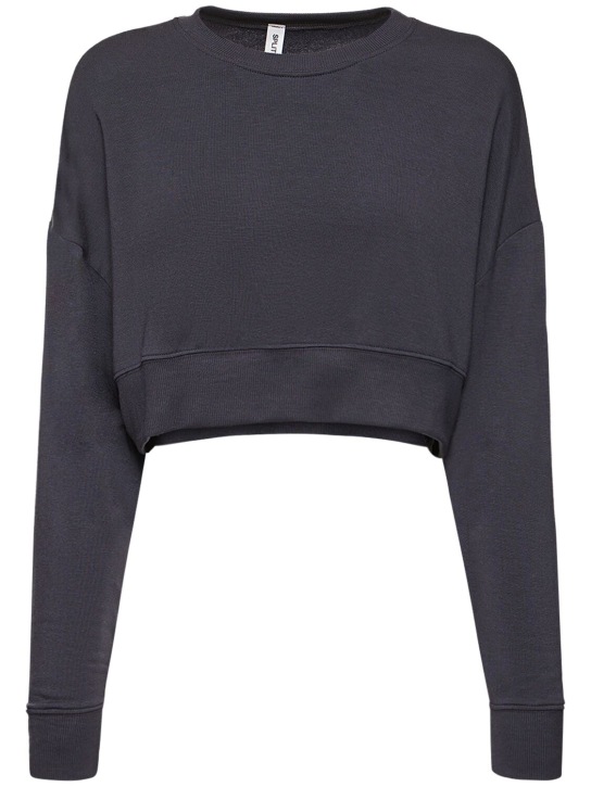 Splits59: Noah modal blend crop sweatshirt - Black - women_0 | Luisa Via Roma