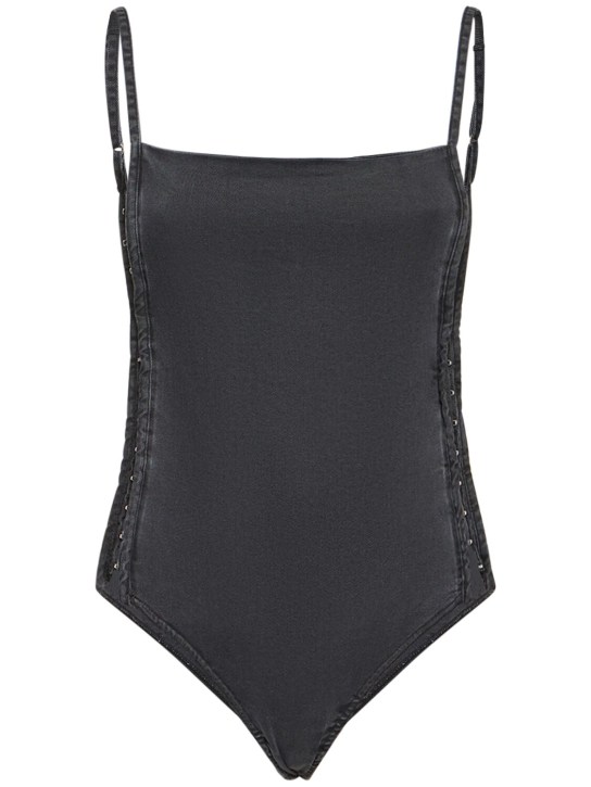 Y/PROJECT: Sleeveless bodysuit w/hooks - Black - women_0 | Luisa Via Roma