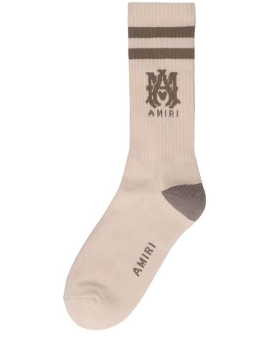Amiri: MA stripe cotton blend stripe socks - men_0 | Luisa Via Roma