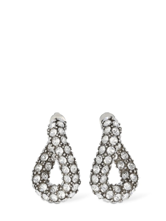 Isabel Marant: Funky ring crystal hoop earrings - Silver - women_0 | Luisa Via Roma