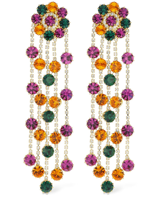 Magda Butrym: Colorful crystal flower dangle earrings - women_0 | Luisa Via Roma