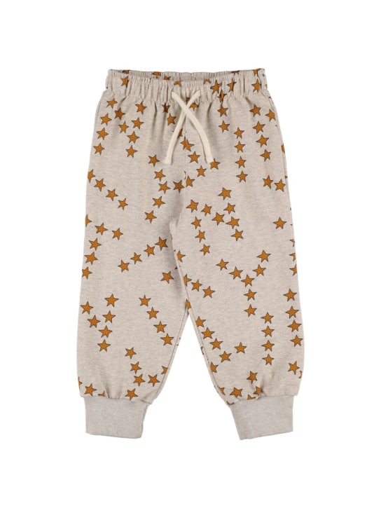 Tiny Cottons: Star print cotton sweatpants - Grey - kids-girls_0 | Luisa Via Roma