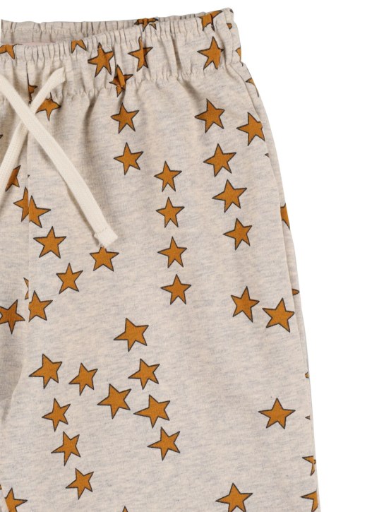 Tiny Cottons: Star print cotton sweatpants - Grey - kids-girls_1 | Luisa Via Roma