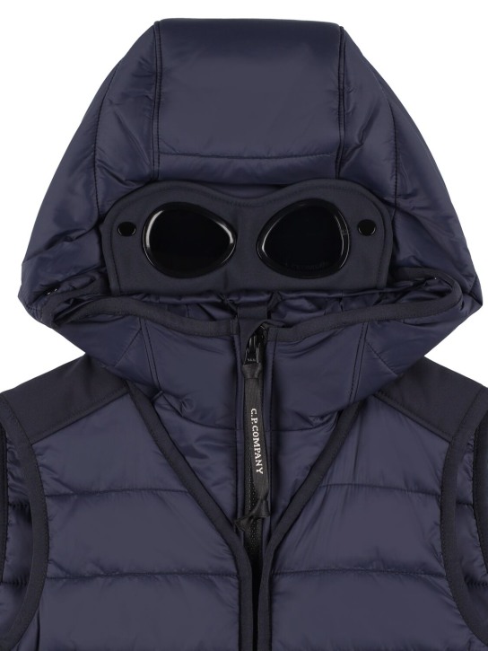 C.P. Company: Nylon puffer vest w/goggles - Navy - kids-boys_1 | Luisa Via Roma