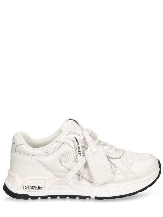 Off-White: Sneakers Kick Off de piel 20mm - Blanco - women_0 | Luisa Via Roma