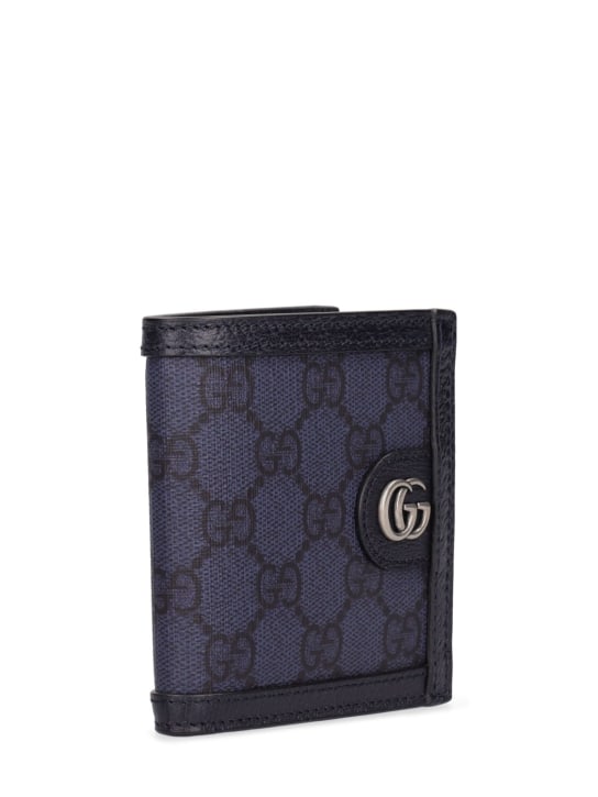 Gucci: Ophidia GG Supreme wallet - Blue/Black - men_1 | Luisa Via Roma
