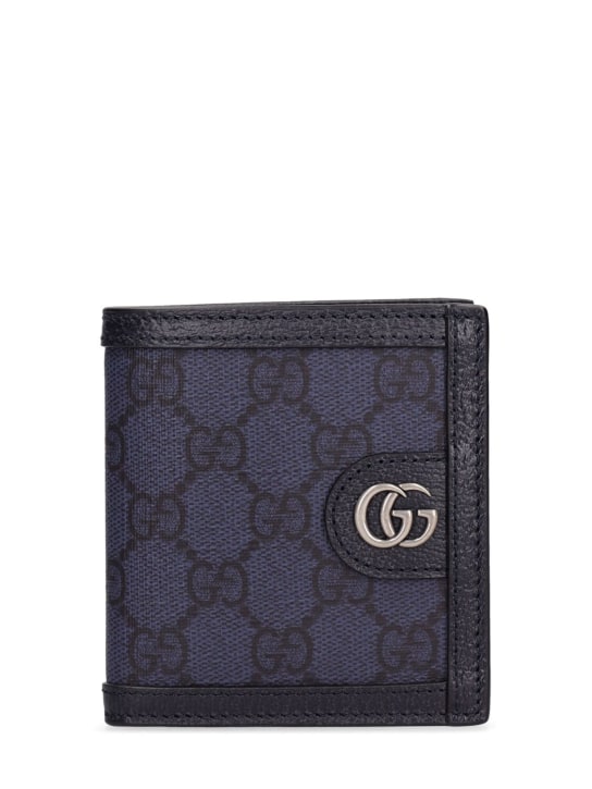 Gucci: Ophidia GG Supreme wallet - Blue/Black - men_0 | Luisa Via Roma